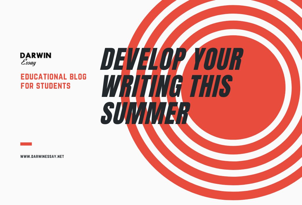 Banner text on How to develop your writing this summer 